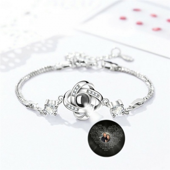  JINLIN Custom Photo Projection Bracelet Four Leaf